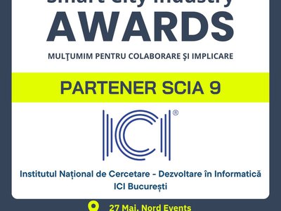 ICI București este partener al SCIA 9 – Gala Smart City Industry Awards, 27 mai 2025